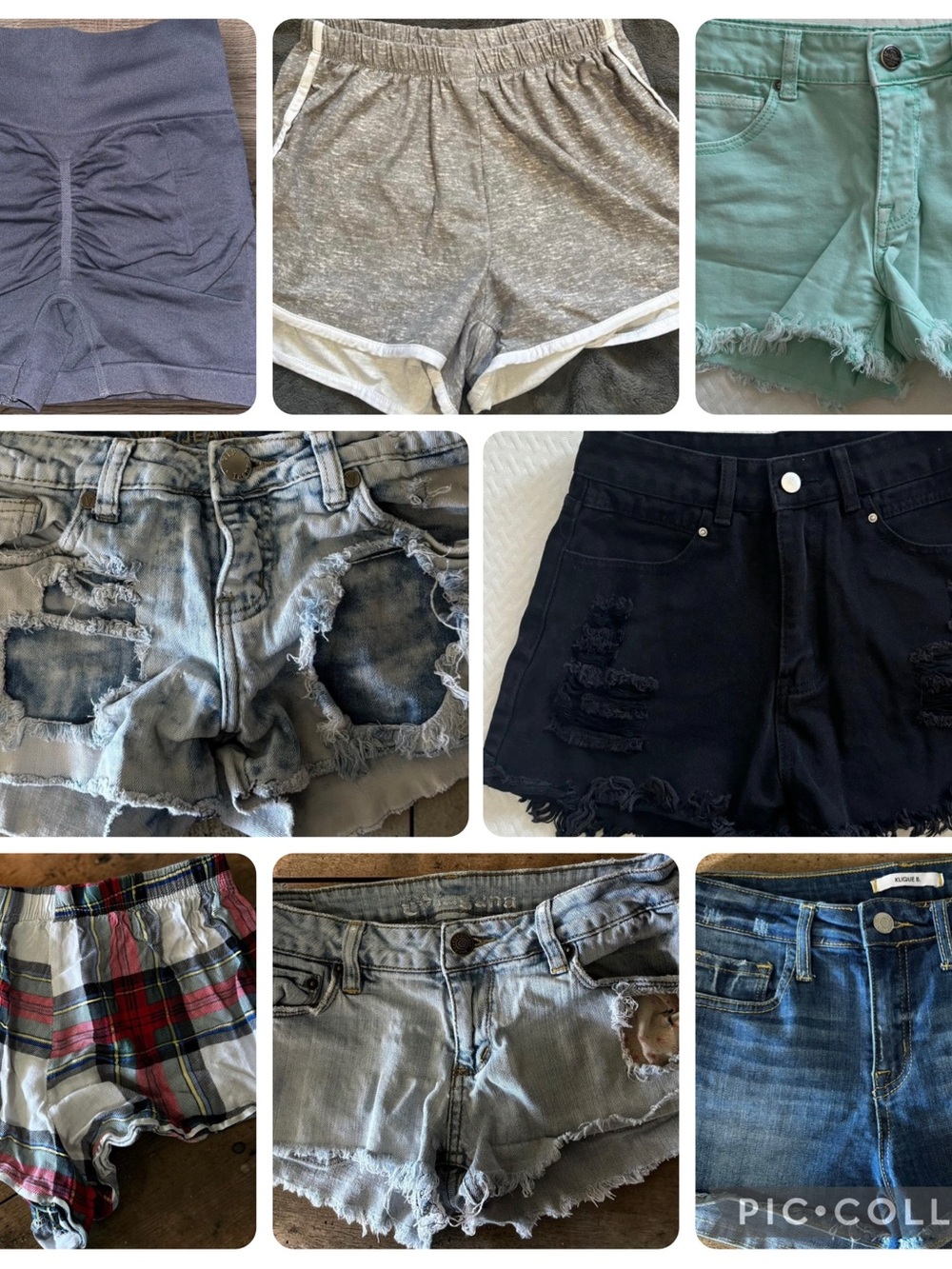 Women's Assorted Bundle Casual Shorts - Mint, Black, Gray, Denim, Plaid